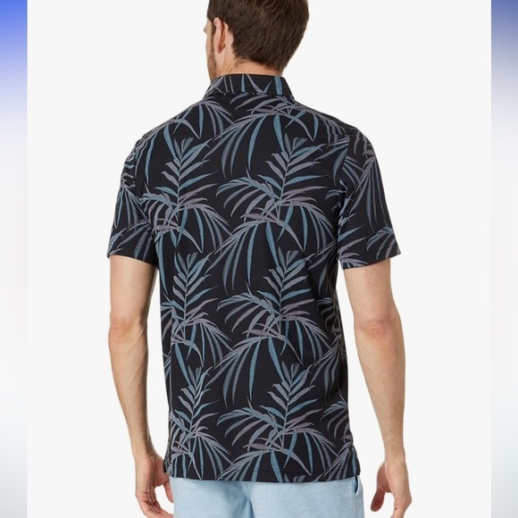 Travis Mathew Buzz Words Palm Print Golf Polo in Black Sz Medium - Picture 3 of 12